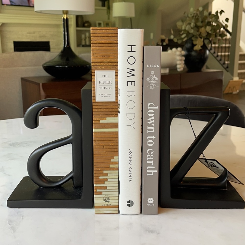 NWT Black A and Z bookends